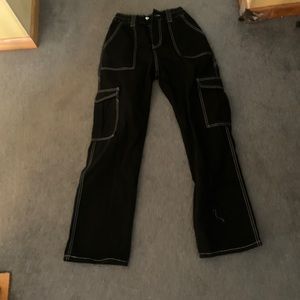 Black and White Cargo Pants